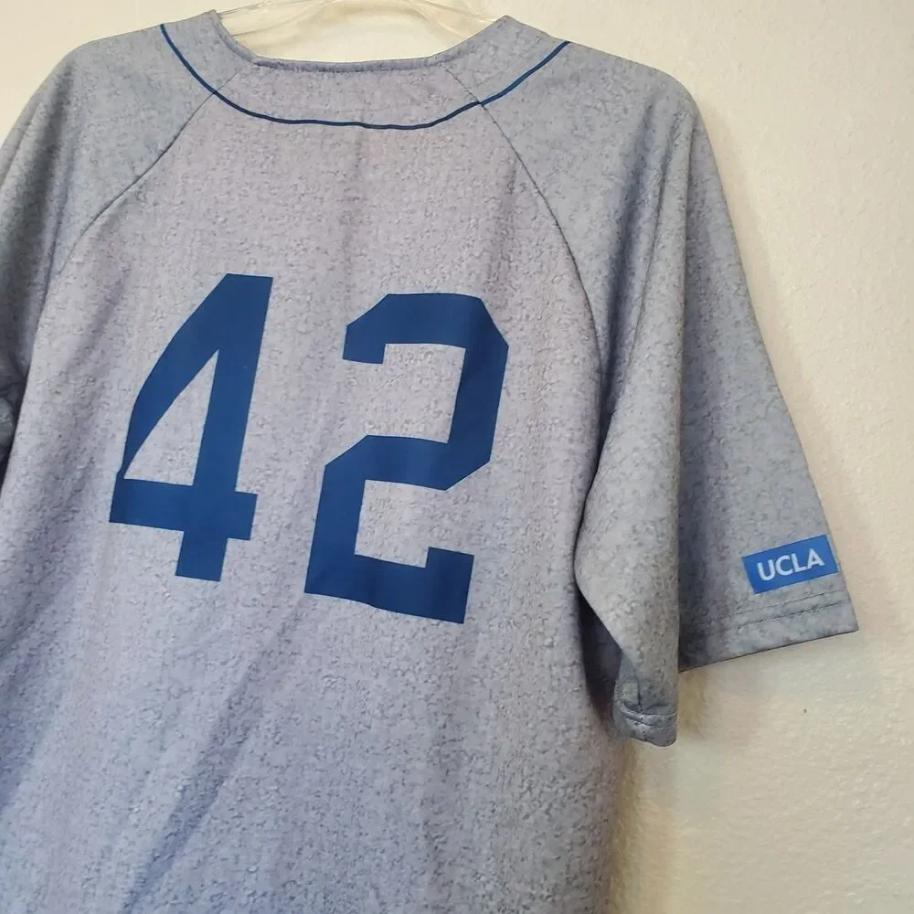 Dodgers Jersey XL Jackie Robinson #42 Gray Los Angeles LA Dodgers 75th Anniv MLB - Picture 15 of 16